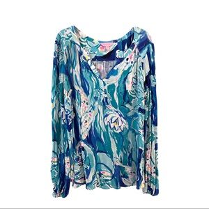 Lilly Pulitzer stretch jersey top, long sleeve, size L